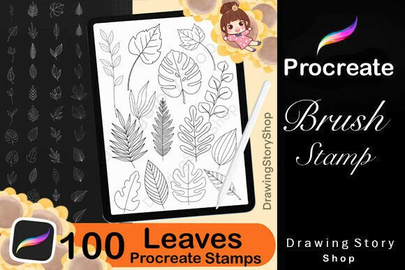 Download 100 Leaves Procreate Brushes Stamps - Leaves Collection