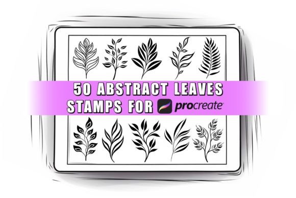 Download 50 Abstract Leaves Procreate Stamps - Leaves Collection