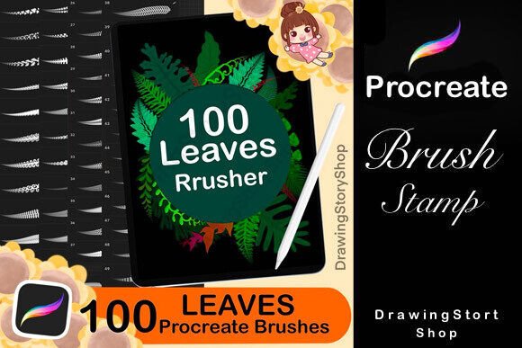 Download 100 Foliage Procreate Brushes,Leaves - Leaves Collection