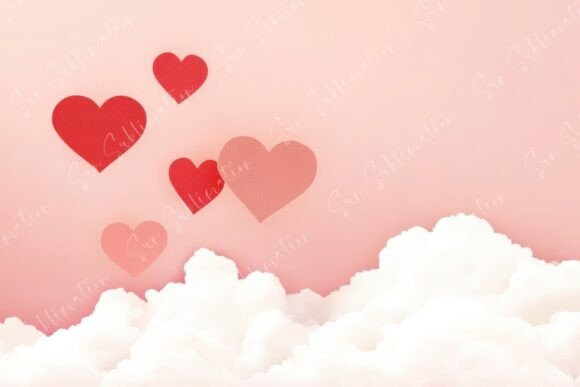 Download Floating Hearts Among Soft Clouds - Premium Resources