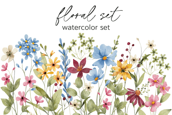 Download Floral Watercolor Set, Flowers, Leaves. - Leaves Collection