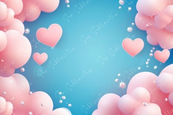 Download Charming Pink Hearts and Soft Clouds - Premium Resources