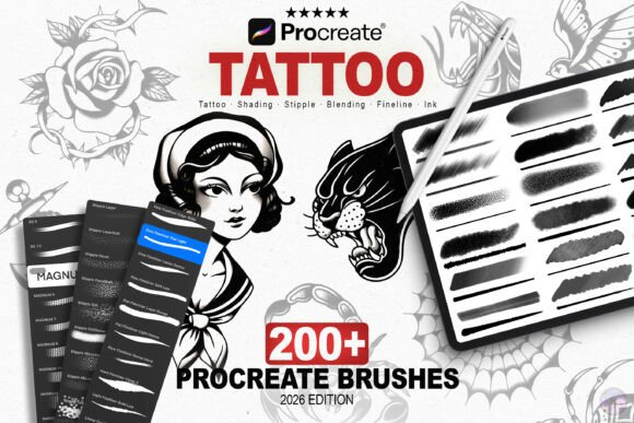 Download 200+ Procreate Tattoo Brushes - Tattoo brushes Collection