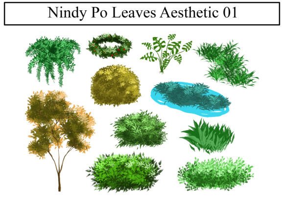 Download Photoshop Brushes - Leaves Aesthetic 01 - Leaves Collection