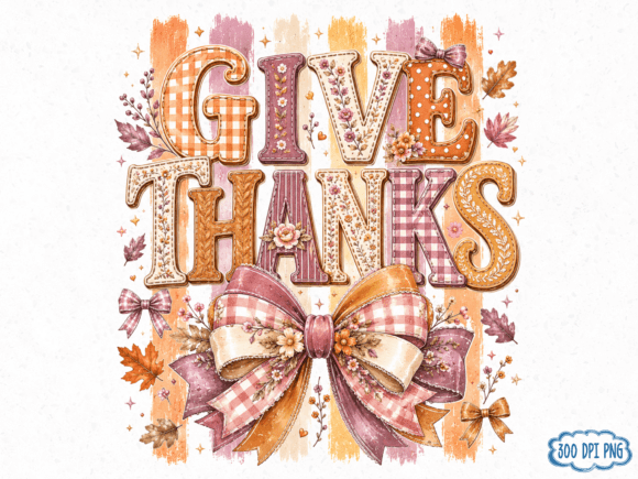 Download Give Thanks PNG | Coquette Thanksgiving - Premium Resources